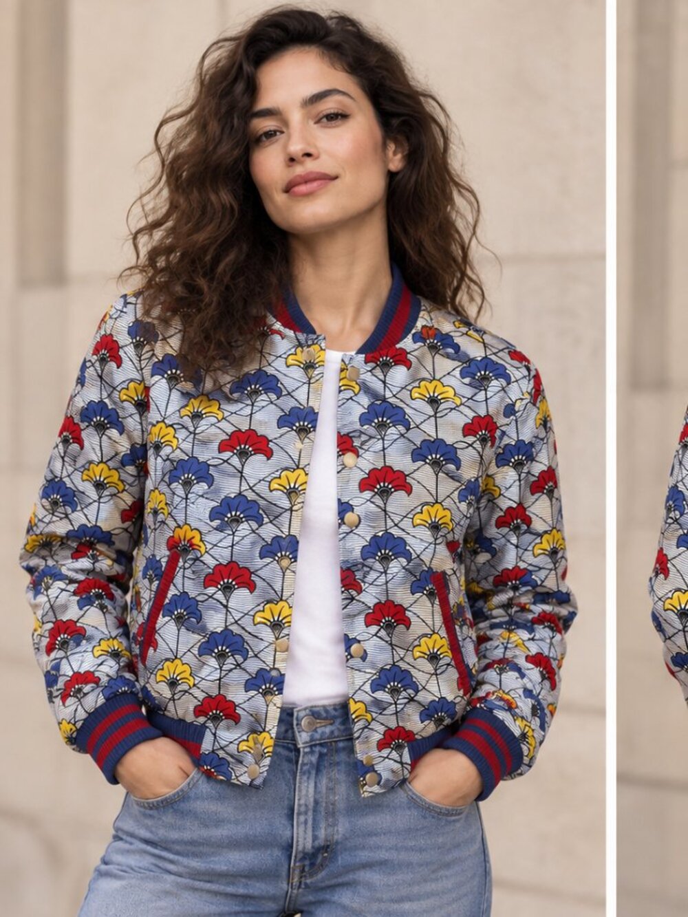 Monoprix x Chateau Rouge Embroidered Bomber S